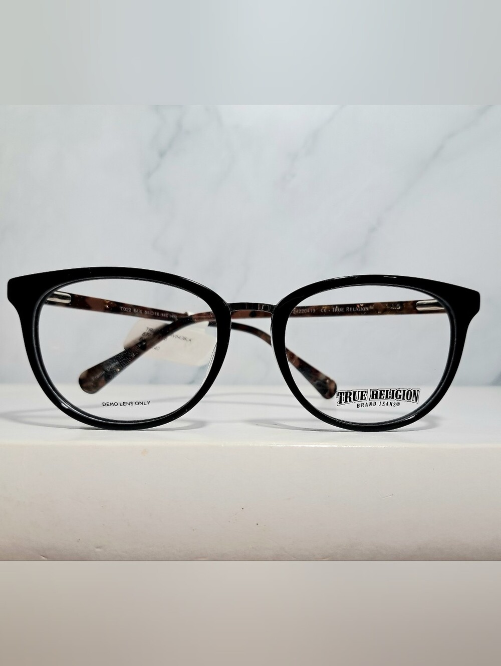 NEW True Religion Eyeglass Frame, Rx'able, cat eye, black, trendy, 54-18-140